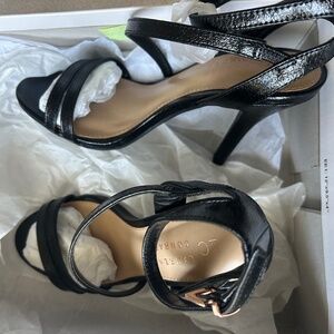 Lauren Conrad Colada Black Strap Heels. Size 6.5
